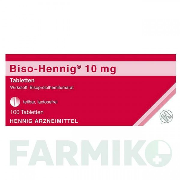 БІСО ХЕННІГ (BISO HENNIG) 10 мг таблетки 100 шт - Бісопролол HENNIG