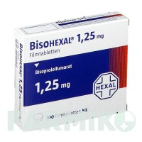 БИСОГЕКСАЛ (BISOHEXAL) 1,25 мг таблетки 100 шт - Бисопролол HEXAL