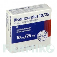 БИСОГЕКСАЛ (BISOHEXAL) 10/25 таблетки 30 шт - Бисопролол, Гидрохлоротиазид HEXAL