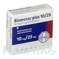 БІСОГЕКСАЛ (BISOHEXAL) 10/25 таблетки 100 шт - Бісопролол, Гідрохлоротіазид HEXAL