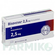 БИСОГЕКСАЛ (BISOHEXAL) 2,5 мг таблетки 30 шт - Бисопролол HEXAL