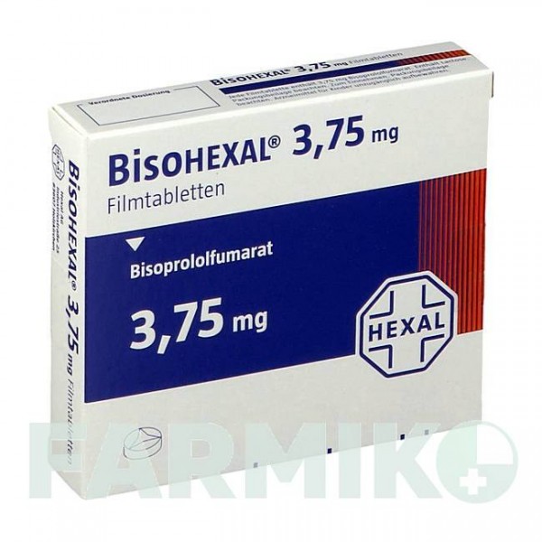 БИСОГЕКСАЛ (BISOHEXAL) 3,75 мг таблетки 30 шт - Бисопролол HEXAL