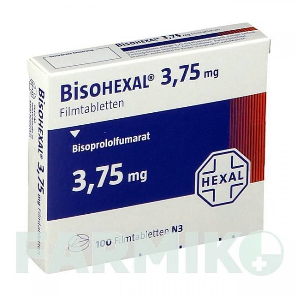 БИСОГЕКСАЛ (BISOHEXAL) 3,75 мг таблетки 100 шт - Бисопролол HEXAL