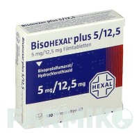 БИСОГЕКСАЛ (BISOHEXAL) 5/12,5 таблетки 100 шт - Бисопролол, Гидрохлоротиазид HEXAL