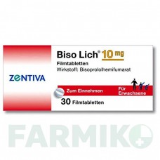 БІСОЛІК (BISOLICH) 10 мг таблетки 30 шт - Бісопролол ZENTIVA