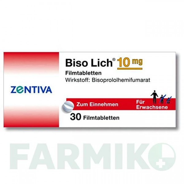 БИСОЛИК (BISOLICH) 10 мг таблетки 30 шт - Бисопролол ZENTIVA