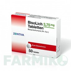 БІСОЛІК (BISOLICH) 3,75 мг таблетки 50 шт - Бісопролол ZENTIVA