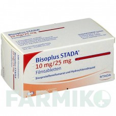 БІСОПЛЮС (BISOPLUS) 10 мг/25 мг таблетки 100 шт - Бісопролол, Гідрохлоротіазид STADAPHARM