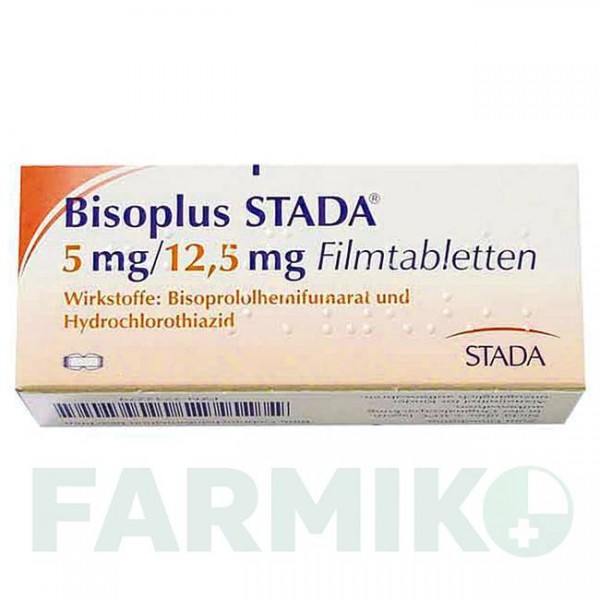 БІСОПЛЮС (BISOPLUS) 5 мг/12,5 мг таблетки 30 шт - Бісопролол, Гідрохлоротіазид STADAPHARM