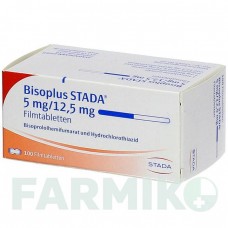 БІСОПЛЮС (BISOPLUS) 5 мг/12,5 мг таблетки 100 шт - Бісопролол, Гідрохлоротіазид STADAPHARM