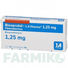 БИСОПРОЛОЛ (BISOPROLOL) 1,25 мг таблетки 20 шт - Бисопролол 1 A PHARMA