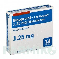 БИСОПРОЛОЛ (BISOPROLOL) 1,25 мг таблетки 100 шт - Бисопролол 1 A PHARMA