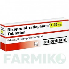 БІСОПРОЛОЛ (BISOPROLOL) 1,25 мг таблетки 100 шт - Бісопролол RATIOPHARM