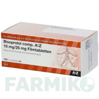 БІСОПРОЛОЛ (BISOPROLOL) 10/25 мг таблетки 100 шт - Бісопролол, Гідрохлоротіазид ABZ PHARMA