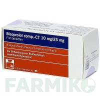 БІСОПРОЛОЛ (BISOPROLOL) 10 мг/25 мг таблетки 100 шт - Бісопролол, Гідрохлоротіазид ABZ PHARMA