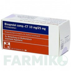 БІСОПРОЛОЛ (BISOPROLOL) 10 мг/25 мг таблетки 100 шт - Бісопролол, Гідрохлоротіазид ABZ PHARMA
