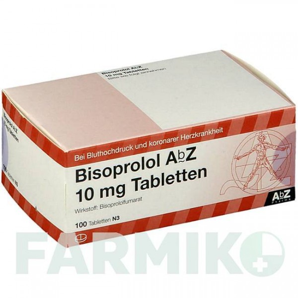 БІСОПРОЛОЛ (BISOPROLOL) 10 мг таблетки 100 шт - Бісопролол ABZ PHARMA