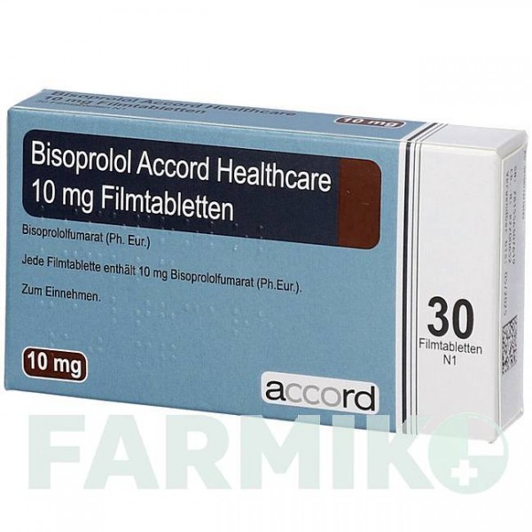 БІСОПРОЛОЛ (BISOPROLOL) 10 мг таблетки 30 шт - Бісопролол ACCORD HEALTHCARE