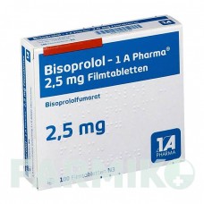 БИСОПРОЛОЛ (BISOPROLOL) 2,5 мг таблетки 100 шт - Бисопролол 1 A PHARMA