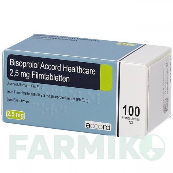 БІСОПРОЛОЛ (BISOPROLOL) 2,5 мг таблетки 30 шт - Бісопролол ACCORD HEALTHCARE