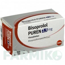 БІСОПРОЛОЛ (BISOPROLOL) 2,5 мг таблетки 100 шт - Бісопролол PUREN PHARMA