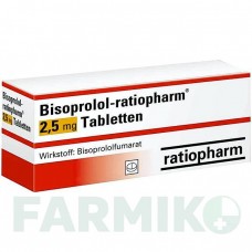 БІСОПРОЛОЛ (BISOPROLOL) 2,5 мг таблетки 100 шт - Бісопролол RATIOPHARM