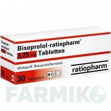 БІСОПРОЛОЛ (BISOPROLOL) 3,75 мг таблетки 30 шт - Бісопролол RATIOPHARM