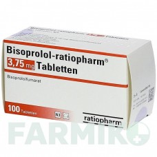 БІСОПРОЛОЛ (BISOPROLOL) 3,75 мг таблетки 100 шт - Бісопролол RATIOPHARM