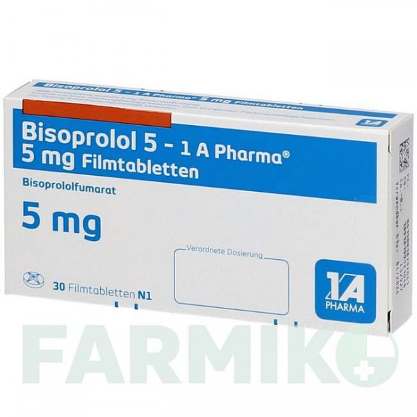 БИСОПРОЛОЛ (BISOPROLOL) 5 таблетки 30 шт - Бисопролол, Гидрохлоротиазид 1 A PHARMA