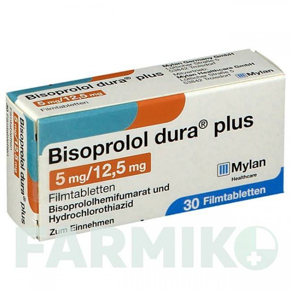 БІСОПРОЛОЛ (BISOPROLOL) 5 мг/12,5 мг таблетки 30 шт - Бісопролол, Гідрохлоротіазид VIATRIS