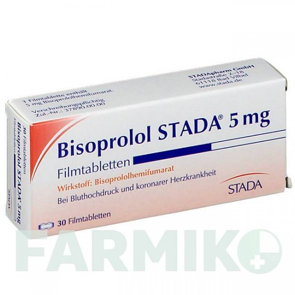 БИСОПРОЛОЛ (BISOPROLOL) 5 мг таблетки 30 шт - Бисопролол STADAPHARM