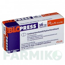 БЛОПРЕСС (BLOPRESS) 16 мг 12,5 мг таблетки 28 шт - Кандесартан, Гидрохлоротиазид CHEPLAPHARM