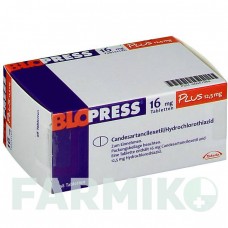 БЛОПРЕСС (BLOPRESS) 16 мг 12,5 мг таблетки 98 шт - Кандесартан, Гидрохлоротиазид CHEPLAPHARM