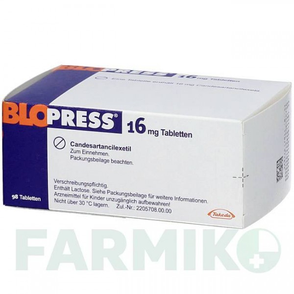 БЛОПРЕСС (BLOPRESS) 16 мг таблетки 98 шт - Кандесартан ABACUS MEDICINE