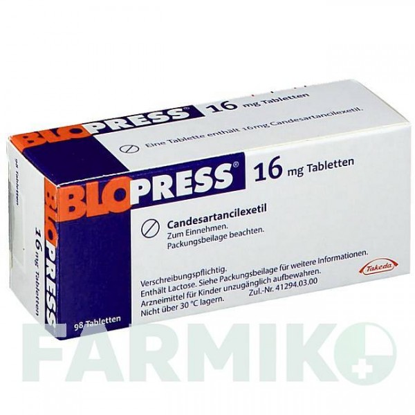 БЛОПРЕСС (BLOPRESS) 16 мг таблетки 98 шт - Кандесартан CHEPLAPHARM