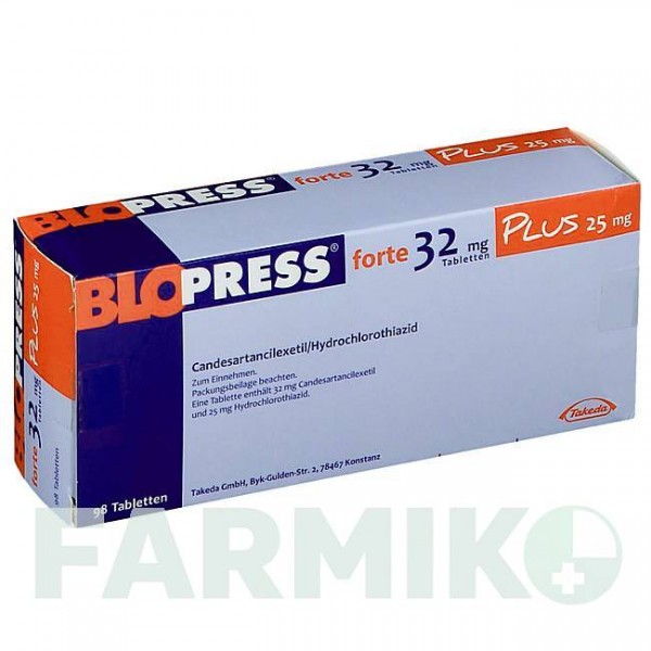 БЛОПРЕСС (BLOPRESS) 32 мг 25 мг таблетки 56 шт - Кандесартан, Гидрохлоротиазид CHEPLAPHARM