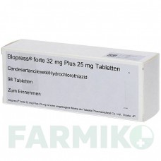 БЛОПРЕСС (BLOPRESS) 32 мг 25 мг таблетки 98 шт - Кандесартан, Гидрохлоротиазид DOCPHARM