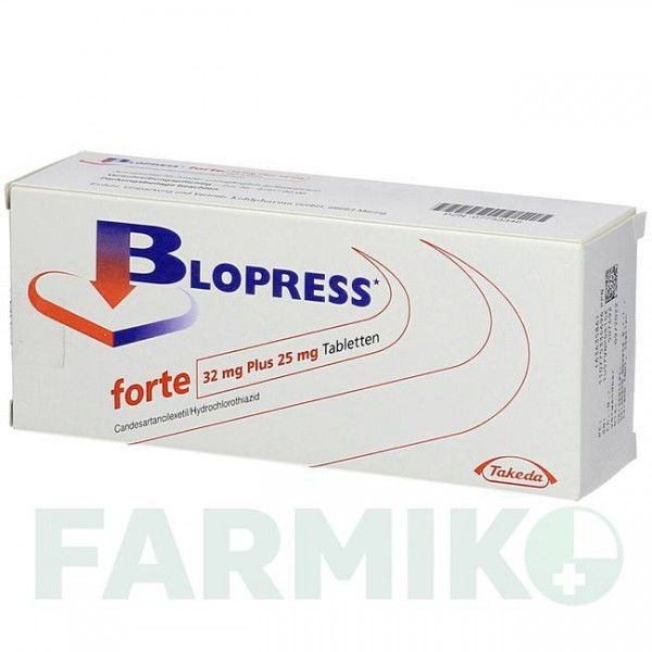 БЛОПРЕСС (BLOPRESS) 32 мг 25 мг таблетки 98 шт - Кандесартан, Гидрохлоротиазид KOHLPHARMA
