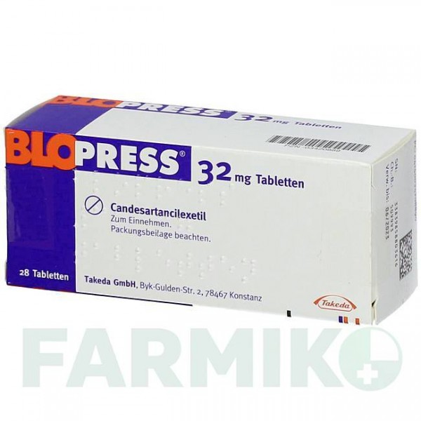 БЛОПРЕСС (BLOPRESS) 32 мг таблетки 28 шт - Кандесартан CHEPLAPHARM