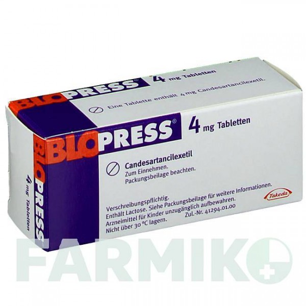 БЛОПРЕСС (BLOPRESS) 4 мг таблетки 56 шт - Кандесартан CHEPLAPHARM