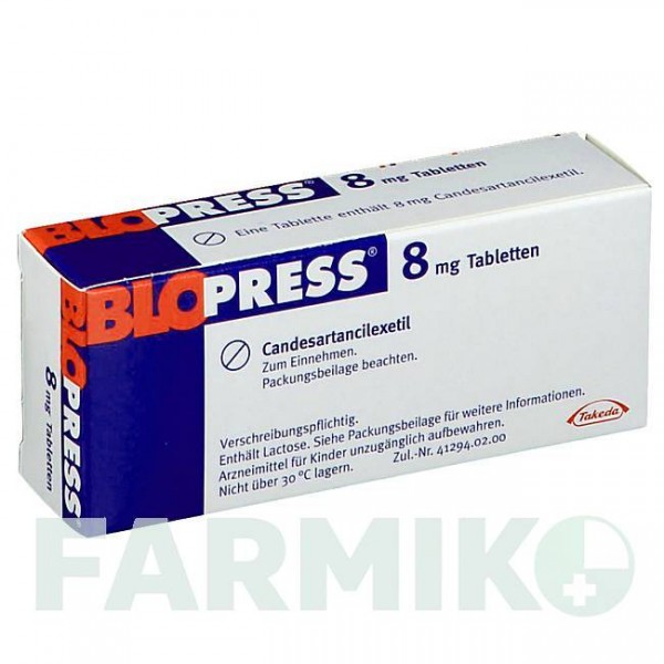 БЛОПРЕСС (BLOPRESS) 8 мг таблетки 28 шт - Кандесартан CHEPLAPHARM