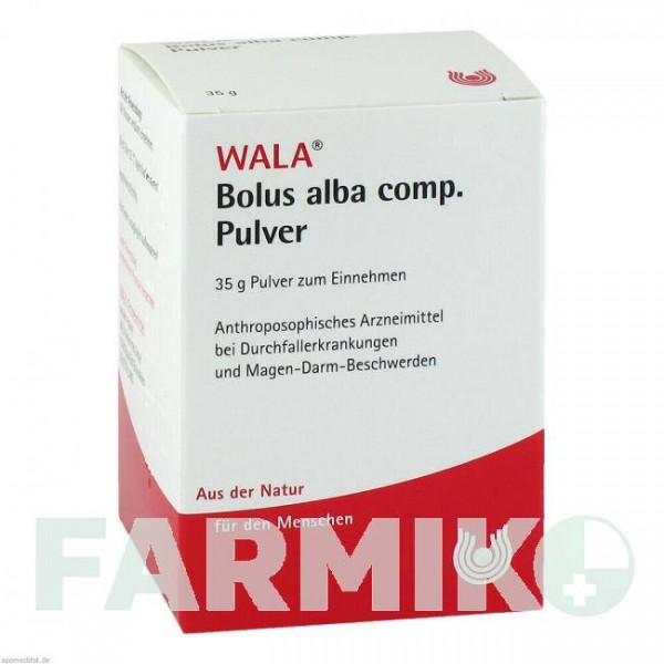БОЛЮС АЛЬБА (BOLUS ALBA) порошок 35 г - Активні речовини WALA HEILMITTEL