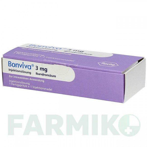 БОНВИВА (BONVIVA) 3 мг/3 мл раствор 1 шт - Ибандроновая кислота AXICORP PHARMA