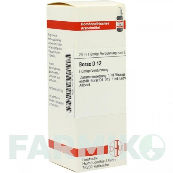 БОРАКС (BORAX) D 12 раствор 20 мл - Гомеопатия DHU