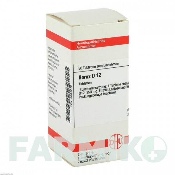 БОРАКС (BORAX) D 12 таблетки 80 шт - Гомеопатия DHU
