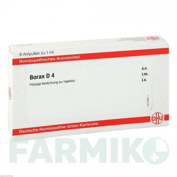 БОРАКС (BORAX) D 4 ампули 8x1 мл - Гомеопатія DHU