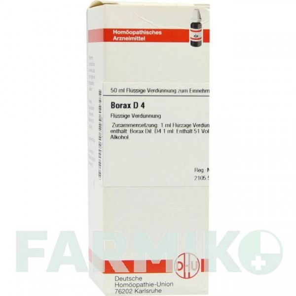 БОРАКС (BORAX) D 4 раствор 50 мл - Гомеопатия DHU