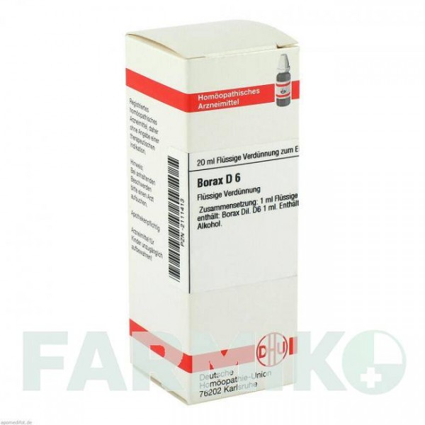 БОРАКС (BORAX) D 6 раствор 20 мл - Гомеопатия DHU