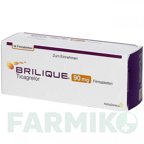 БРИЛИК (BRILIQUE) 90 мг таблетки 56 шт - Тикагрелор ASTRAZENECA