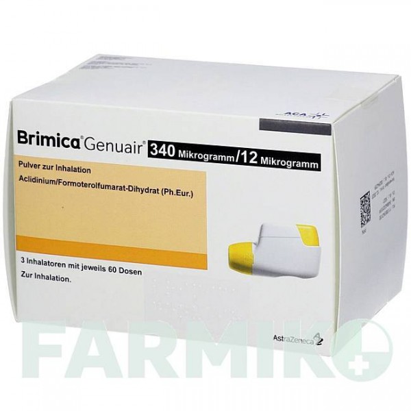 БРИМИКА (BRIMICA) 340 мкг/12 мкг 60 доз порошок 3 шт - Формотерол, Аклидиния бромид ACA MULLER-ADAG PHARMA